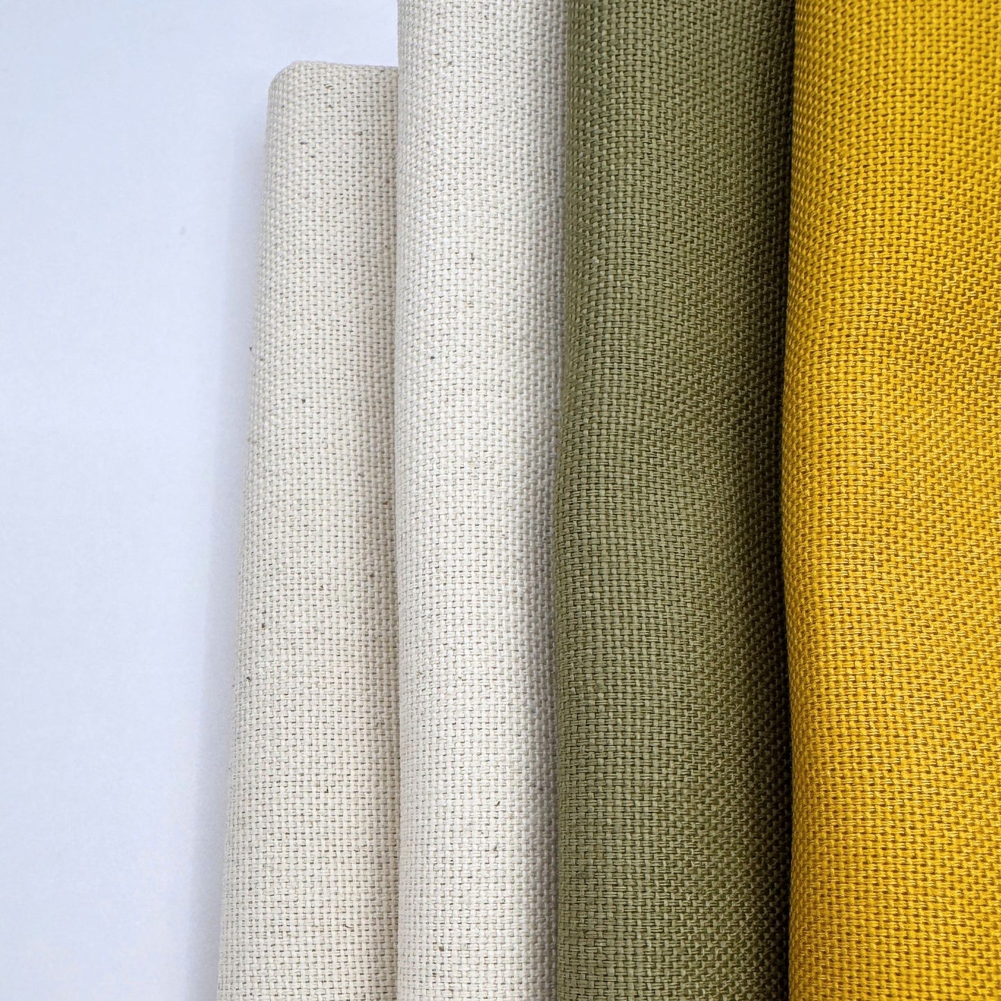 Stoff zum Sticken, Stoffpaket "Olive/Senf/Natur"