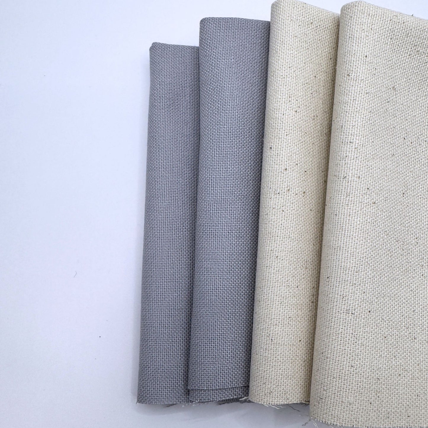 Stoff zum Sticken, Stoffpaket "Grau/Natur"