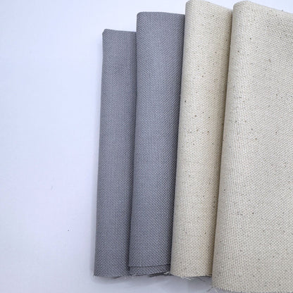 Stoff zum Sticken, Stoffpaket "Grau/Natur"