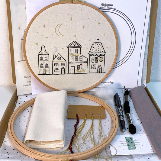 Stickkit "Skandi Häuser", Set zum Sticken