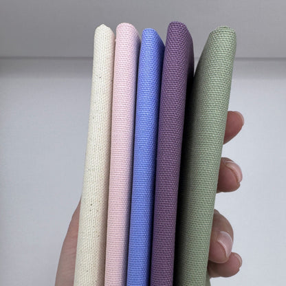 Stoff zum Sticken, Stoffpaket "Grüngrau/Lavendel/Rosa"