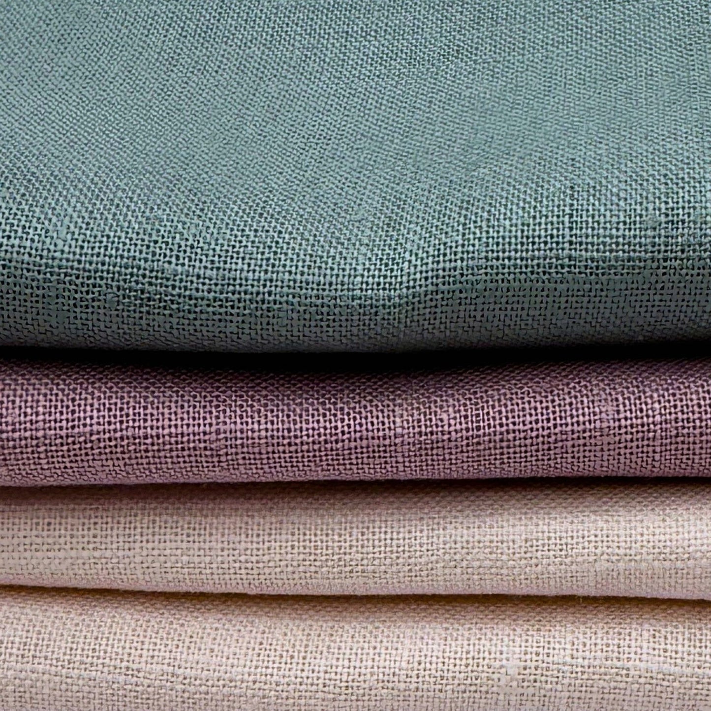 Stoff Paket zum Sticken, Leinen/Baumwollle, "Naturweiß/Altrose/Salbeigrau"