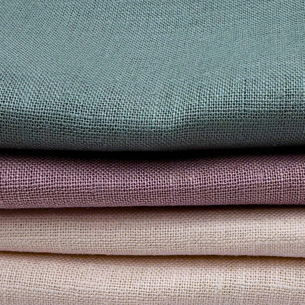 Stoff Paket zum Sticken, Leinen/Baumwollle, "Naturweiß/Altrose/Salbeigrau"