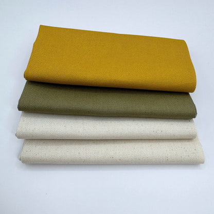 Stoff zum Sticken, Stoffpaket "Olive/Senf/Natur"