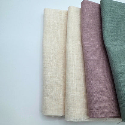 Stoff Paket zum Sticken, Leinen/Baumwollle, "Naturweiß/Altrose/Salbeigrau"