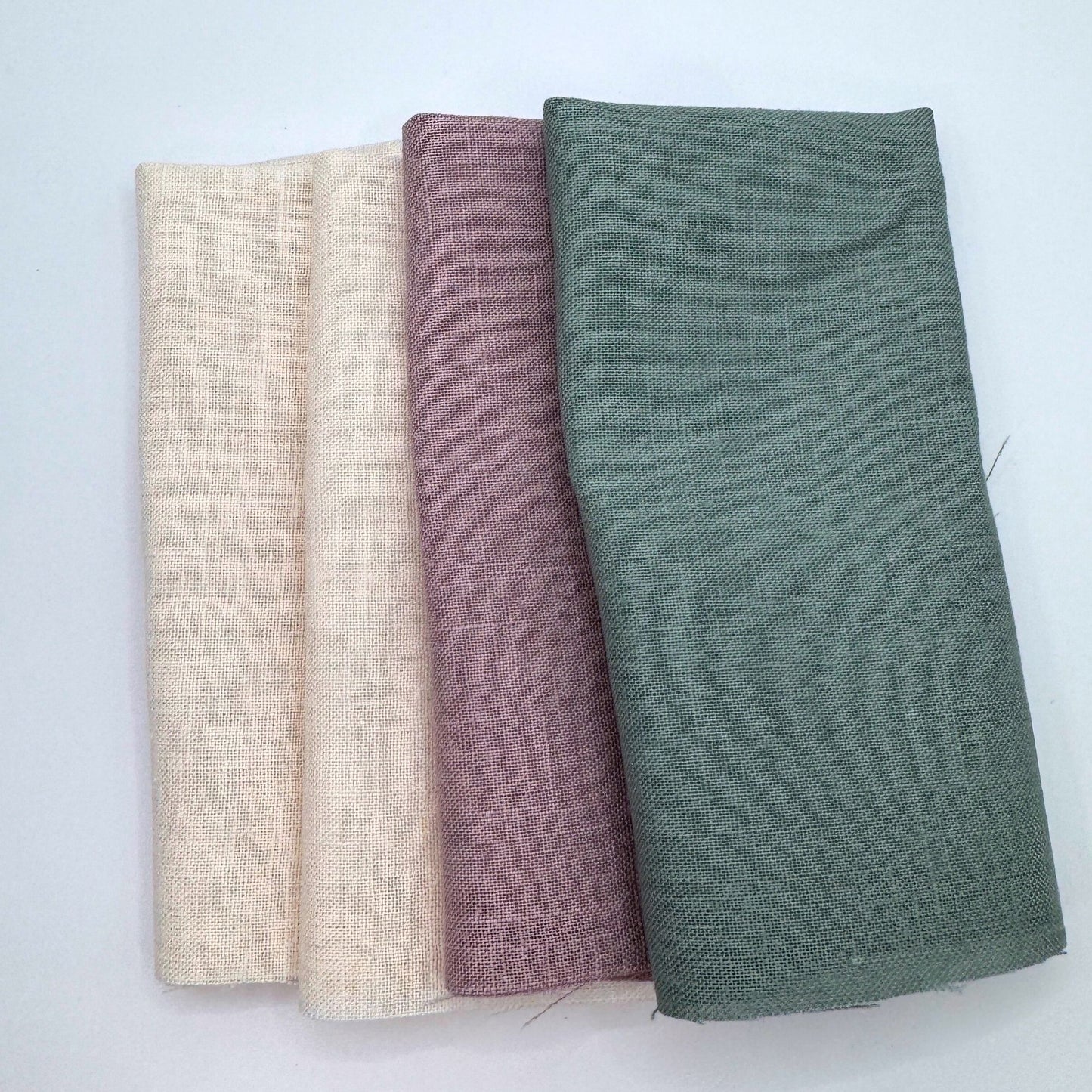 Stoff Paket zum Sticken, Leinen/Baumwollle, "Naturweiß/Altrose/Salbeigrau"