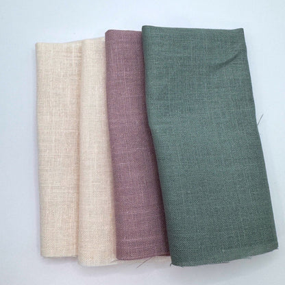 Stoff Paket zum Sticken, Leinen/Baumwollle, "Naturweiß/Altrose/Salbeigrau"