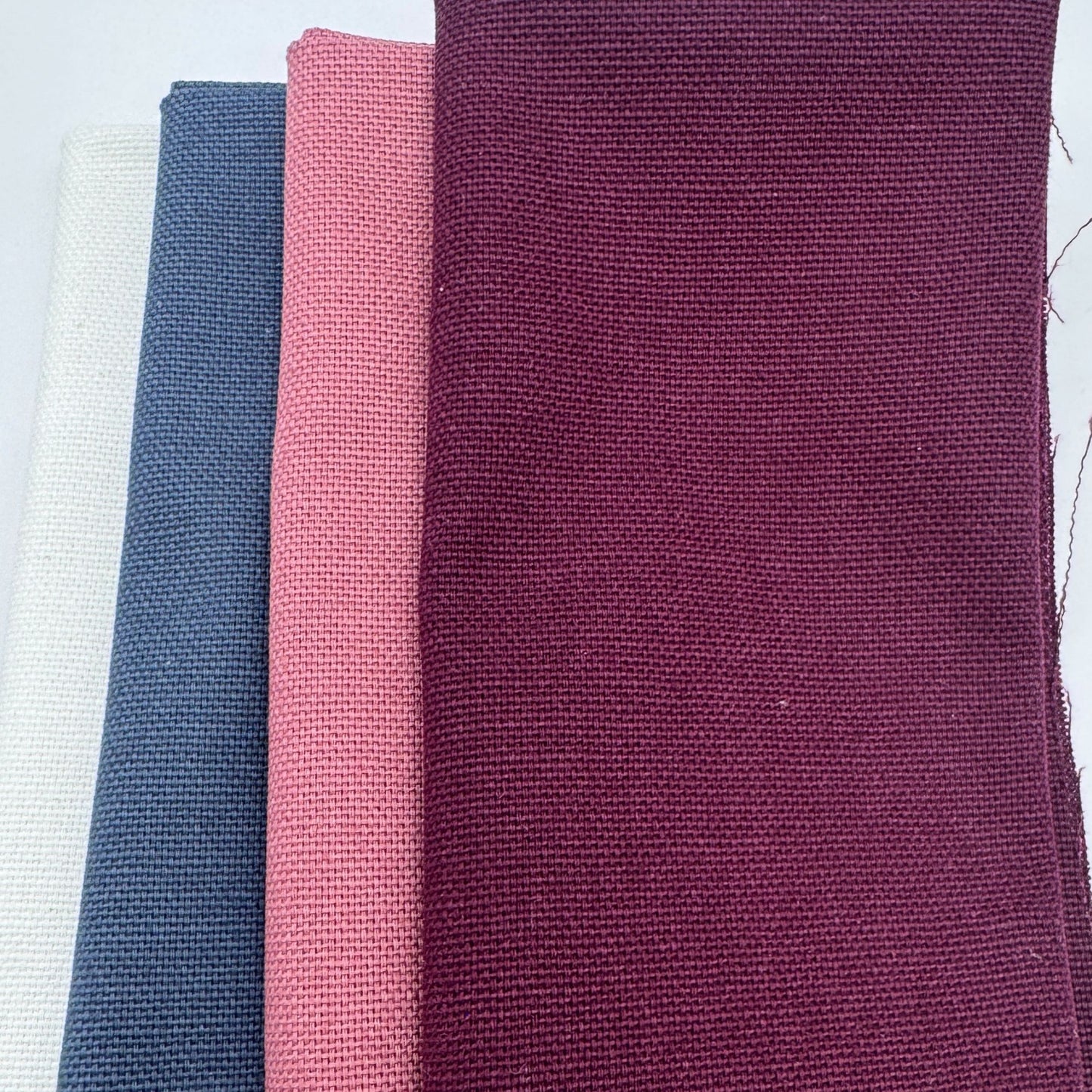 Stoff zum Sticken, Stoffpaket "Rosenholz/Schieferblau/Purpur"
