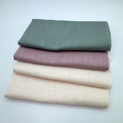 Stoff Paket zum Sticken, Leinen/Baumwollle, "Naturweiß/Altrose/Salbeigrau"