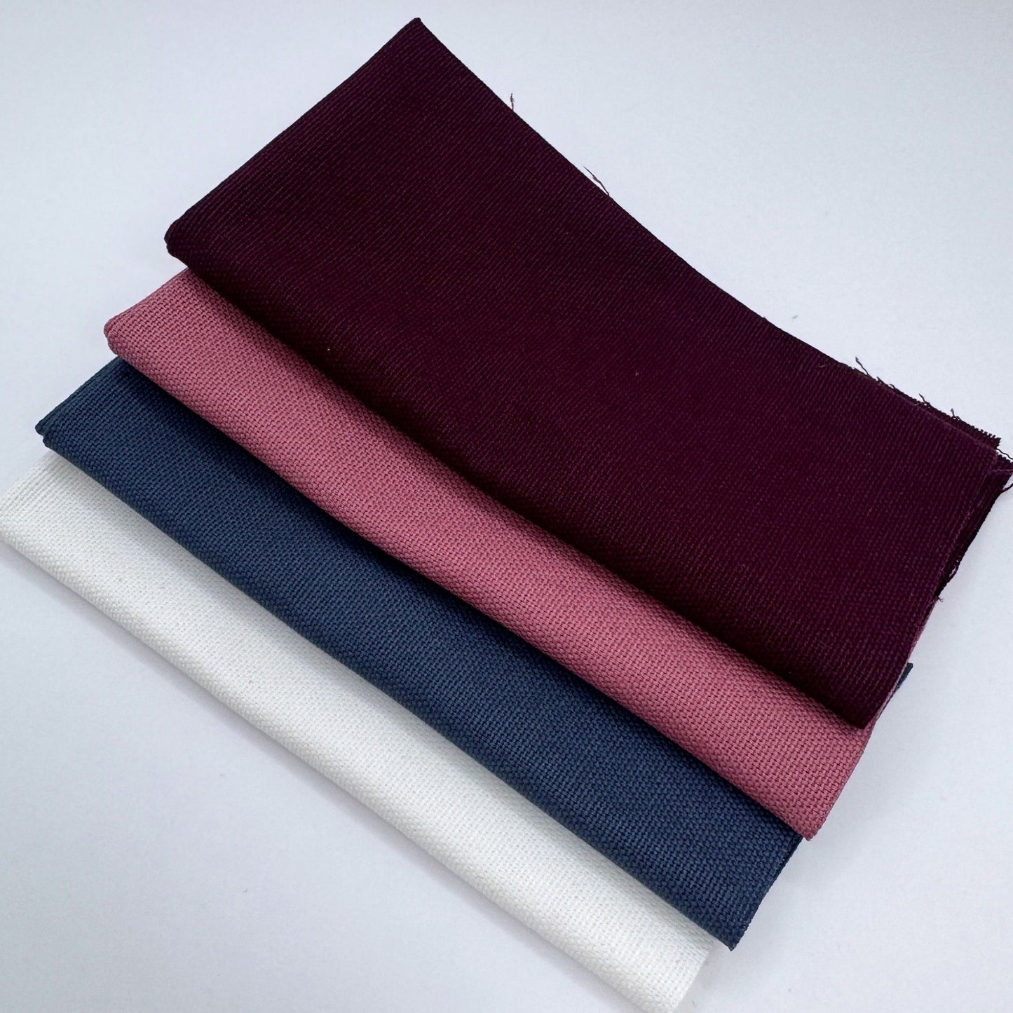 Stoff zum Sticken, Stoffpaket "Rosenholz/Schieferblau/Purpur"