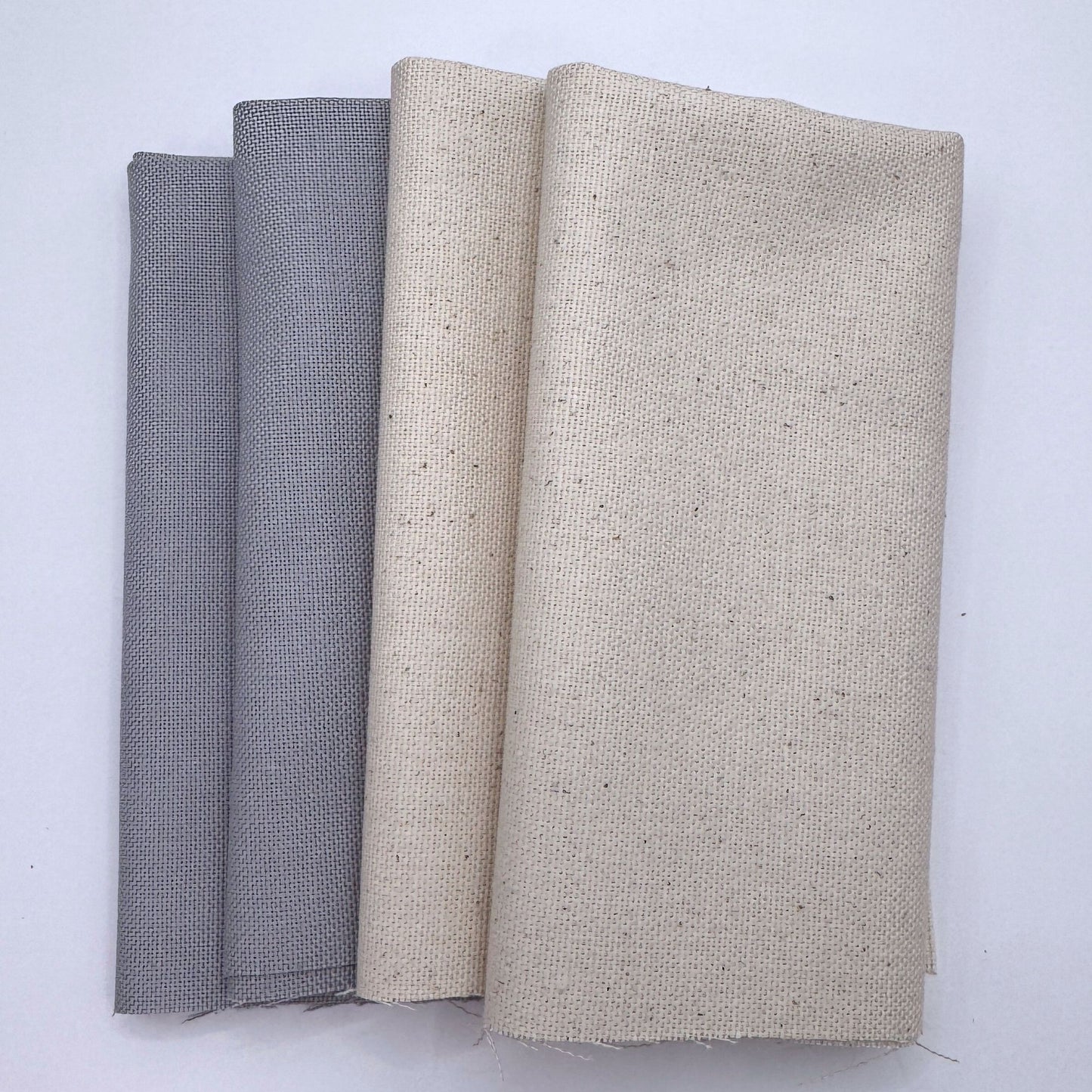 Stoff zum Sticken, Stoffpaket "Grau/Natur"