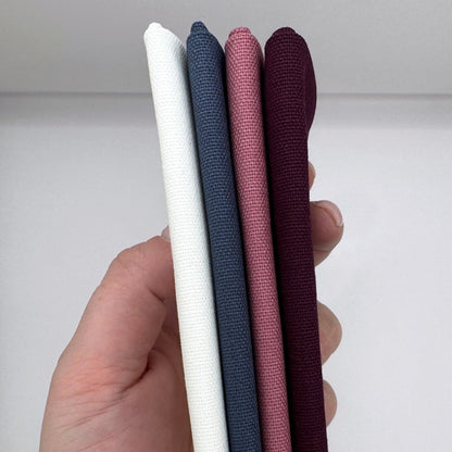 Stoff zum Sticken, Stoffpaket "Rosenholz/Schieferblau/Purpur"