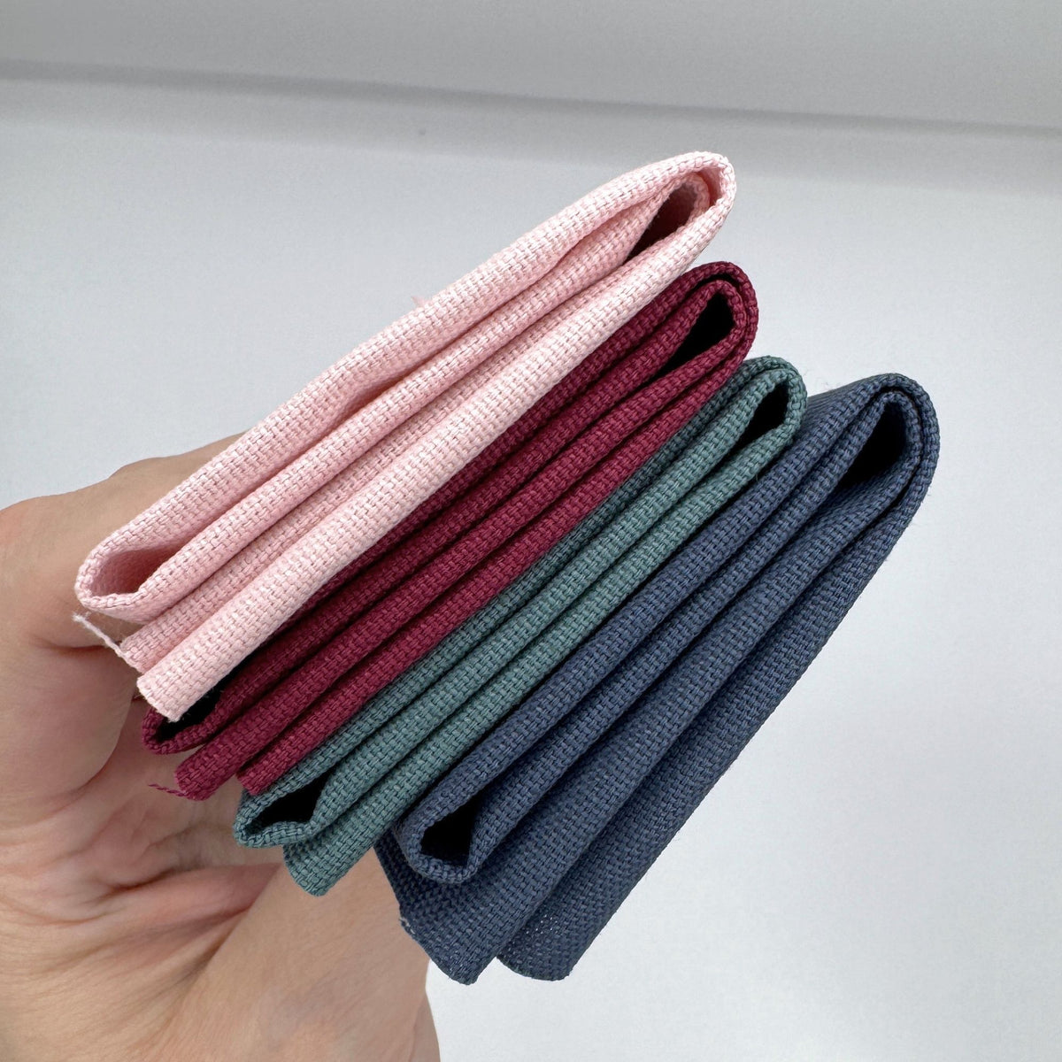 Stoff zum Sticken, Stoffpaket "Rosa/Beere/Schieferblau"