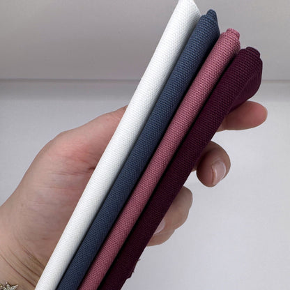 Stoff zum Sticken, Stoffpaket "Rosenholz/Schieferblau/Purpur"