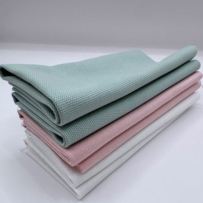 Stoff zum Sticken, Stoffpaket "Salbei/Rosa/Weiß"