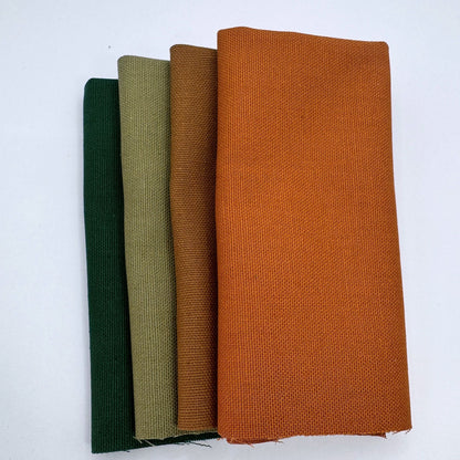 Stoff zum Sticken, Stoffpaket "Zimt/Kürbis/Tannengrün"