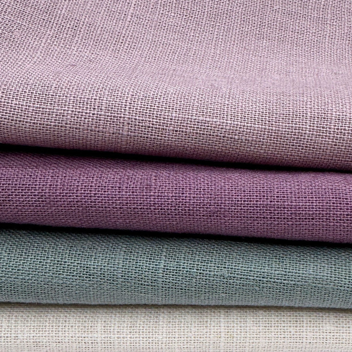Stoff Paket zum Sticken, Leinen/Baumwollle, "Cremeweiß/Salbei/Mauve"