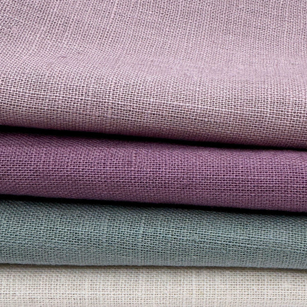 Stoff Paket zum Sticken, Leinen/Baumwollle, "Cremeweiß/Salbei/Mauve"