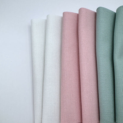Stoff zum Sticken, Stoffpaket "Salbei/Rosa/Weiß"