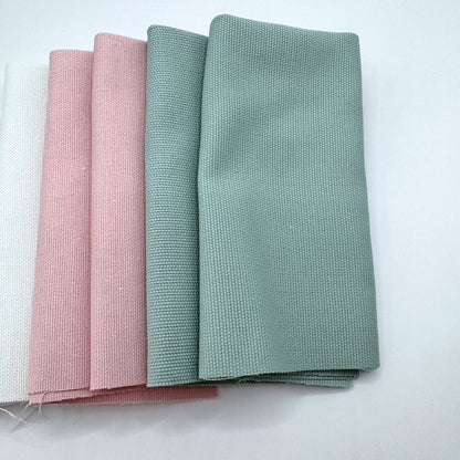 Stoff zum Sticken, Stoffpaket "Salbei/Rosa/Weiß"
