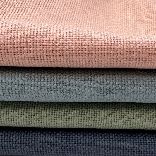 Stoff zum Sticken, Stoffpaket "Aprikose/Eukalyptus/Graublau"