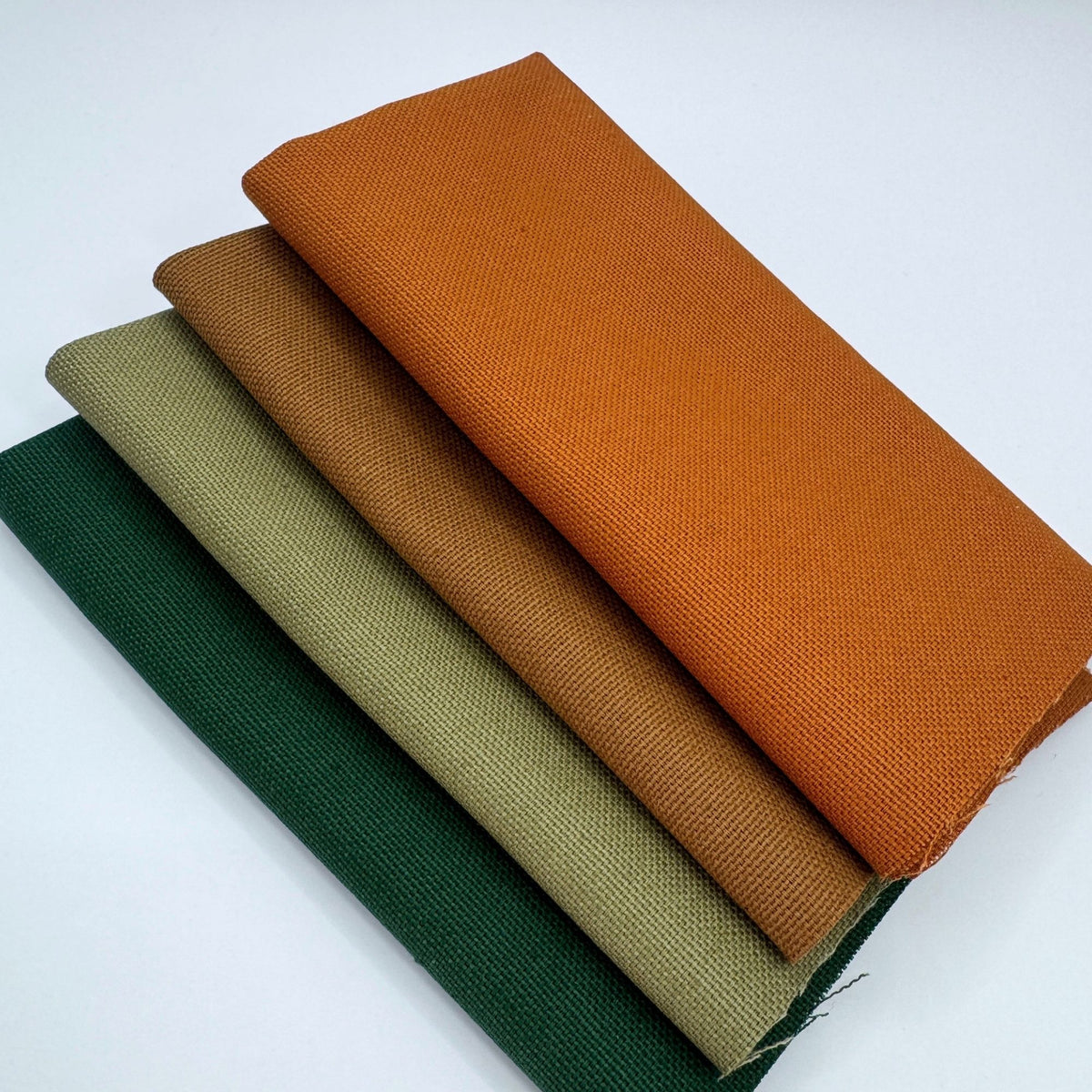 Stoff zum Sticken, Stoffpaket "Zimt/Kürbis/Tannengrün"