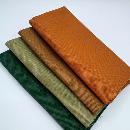 Stoff zum Sticken, Stoffpaket "Zimt/Kürbis/Tannengrün"