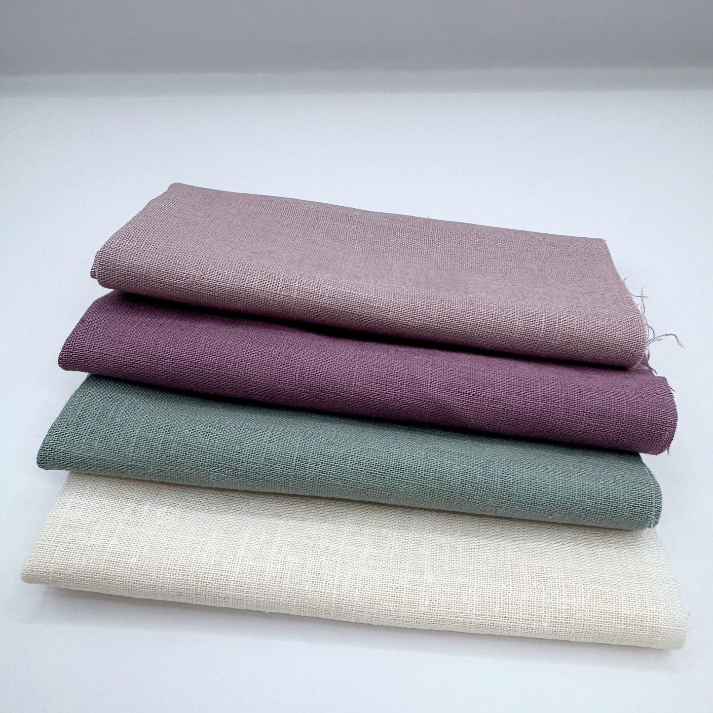 Stoff Paket zum Sticken, Leinen/Baumwollle, "Cremeweiß/Salbei/Mauve"