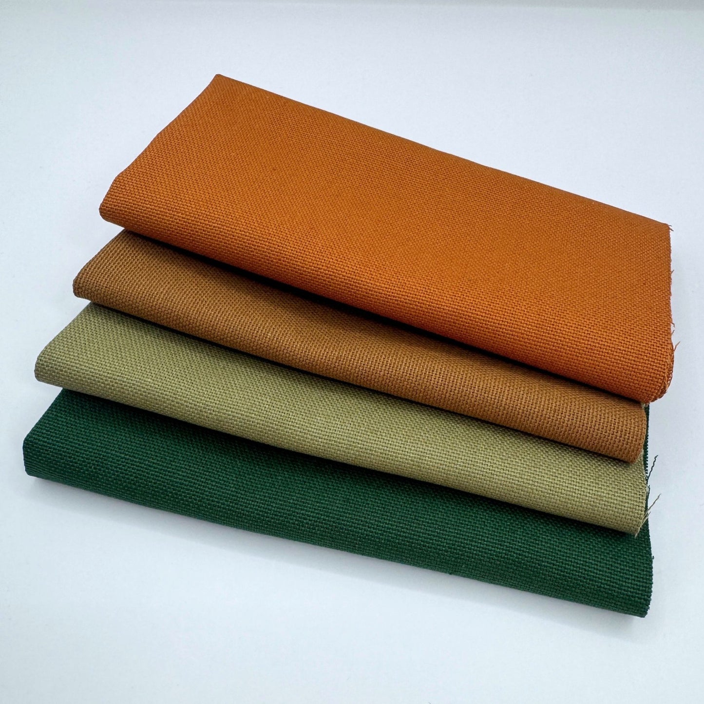 Stoff zum Sticken, Stoffpaket "Zimt/Kürbis/Tannengrün"