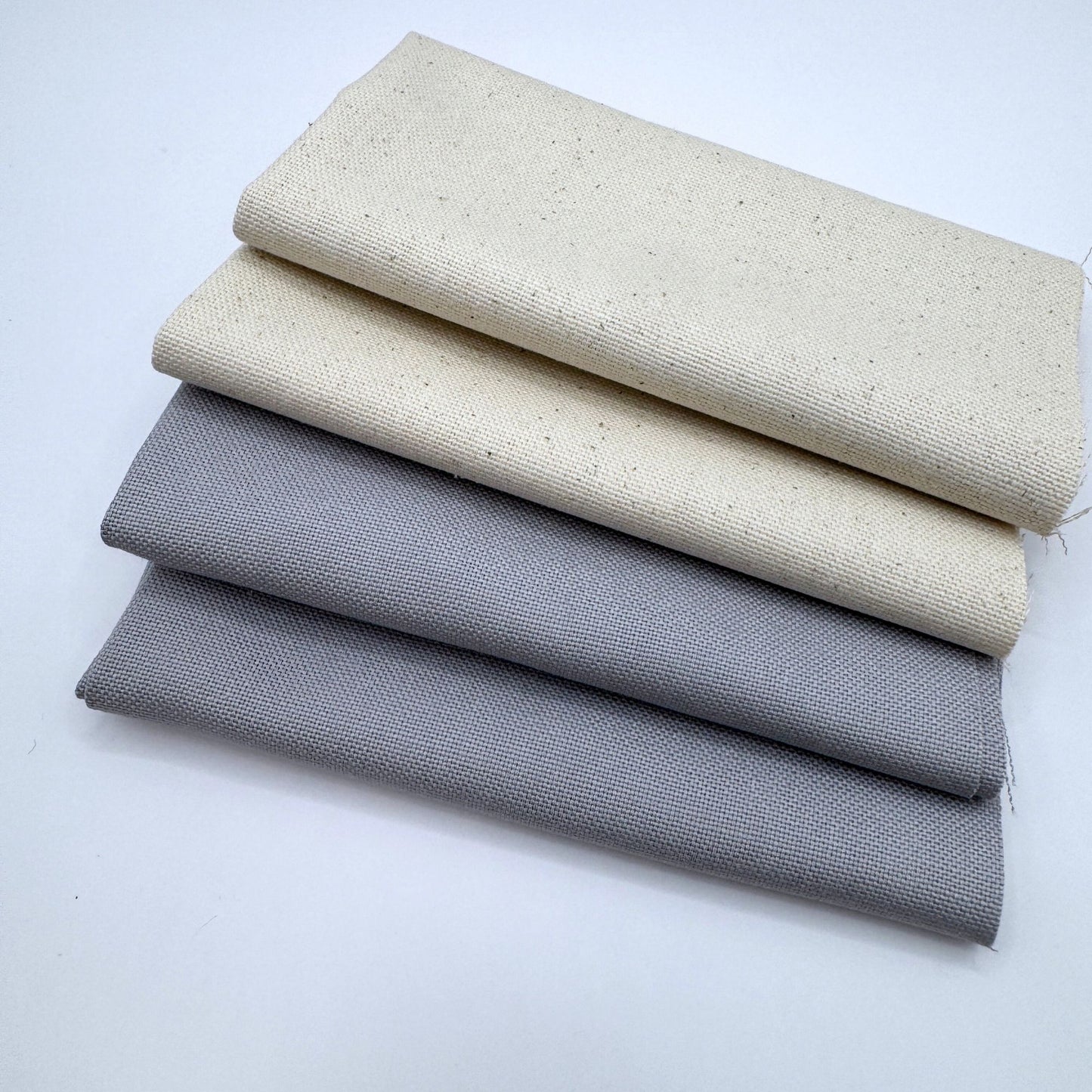 Stoff zum Sticken, Stoffpaket "Grau/Natur"