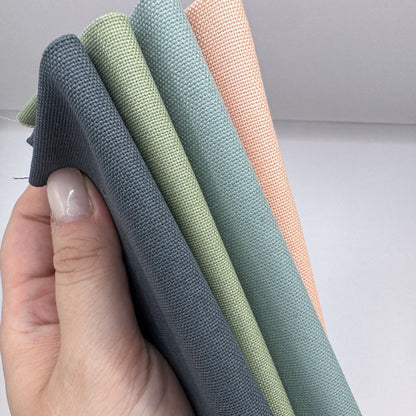 Stoff zum Sticken, Stoffpaket "Aprikose/Eukalyptus/Graublau"