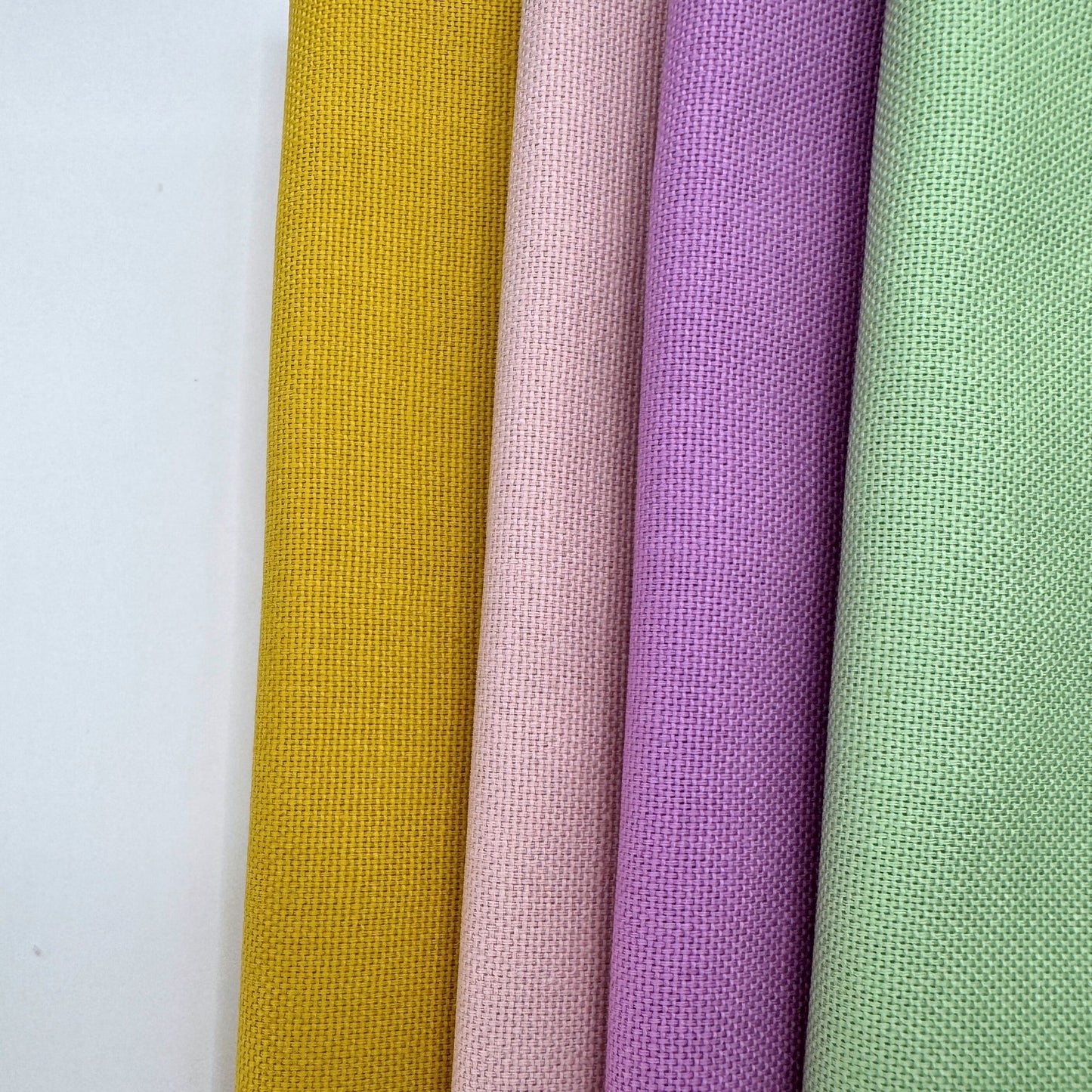 Stoff zum Sticken, Stoffpaket "Gelb/Rosa/Mint"