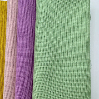 Stoff zum Sticken, Stoffpaket "Gelb/Rosa/Mint"