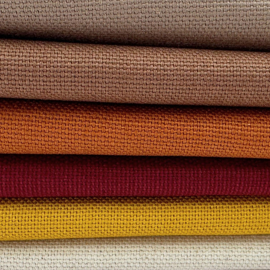 Stoff zum Sticken, Stoffpaket "Senf/Bordeaux/Zimt"