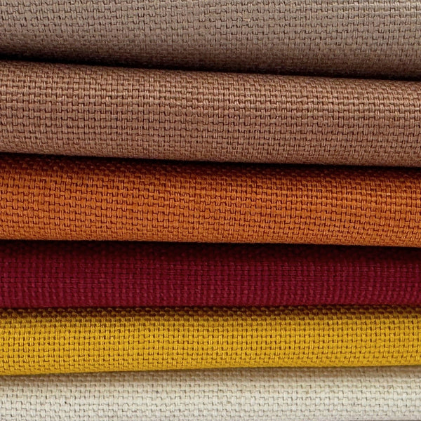 Stoff zum Sticken, Stoffpaket "Senf/Bordeaux/Zimt"