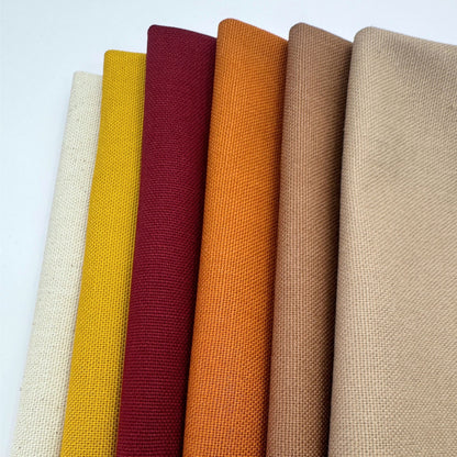 Stoff zum Sticken, Stoffpaket "Senf/Bordeaux/Zimt"
