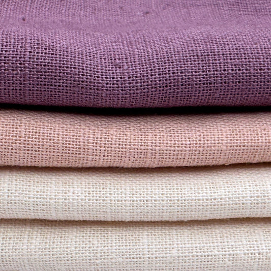 Stoff Paket zum Sticken, Leinen/Baumwollle, "Mauve/Puderrosa/Cremeweiß"