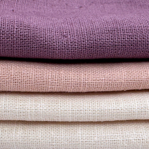 Stoff Paket zum Sticken, Leinen/Baumwollle, "Mauve/Puderrosa/Cremeweiß"