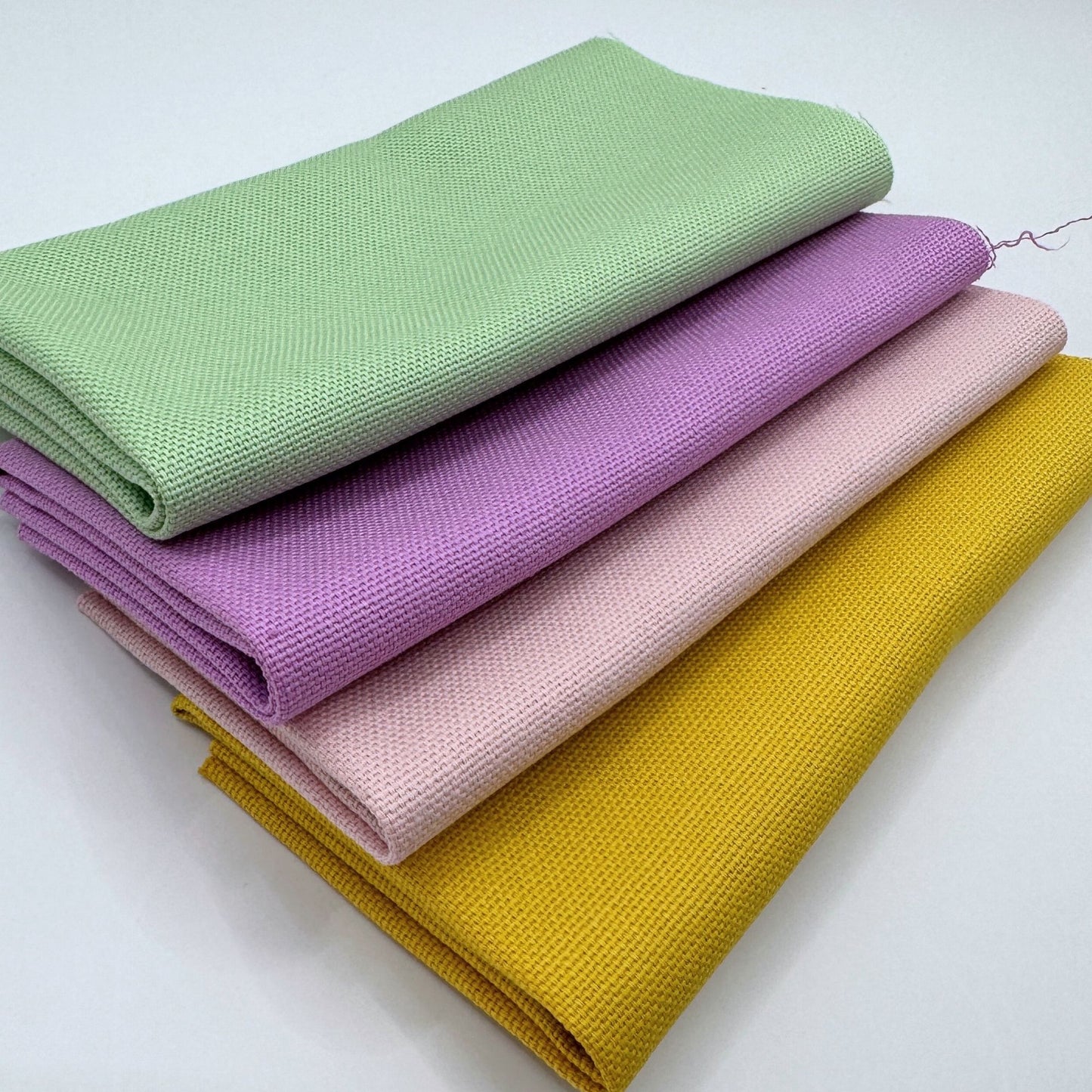 Stoff zum Sticken, Stoffpaket "Gelb/Rosa/Mint"