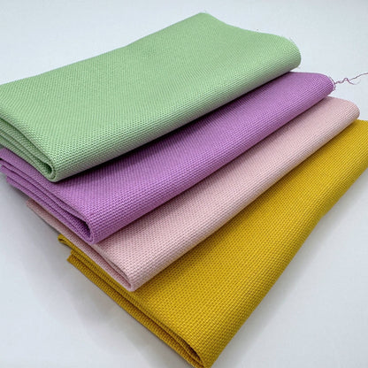 Stoff zum Sticken, Stoffpaket "Gelb/Rosa/Mint"