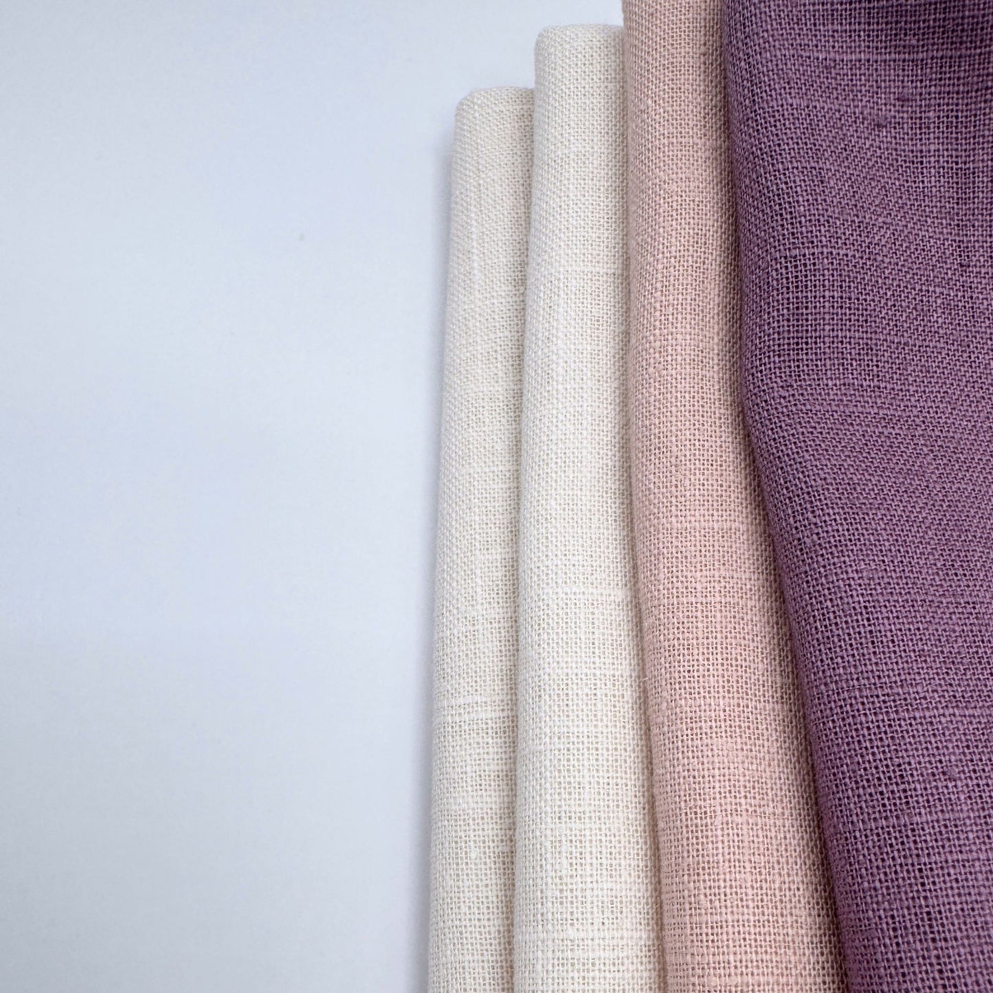 Stoff Paket zum Sticken, Leinen/Baumwollle, "Mauve/Puderrosa/Cremeweiß"