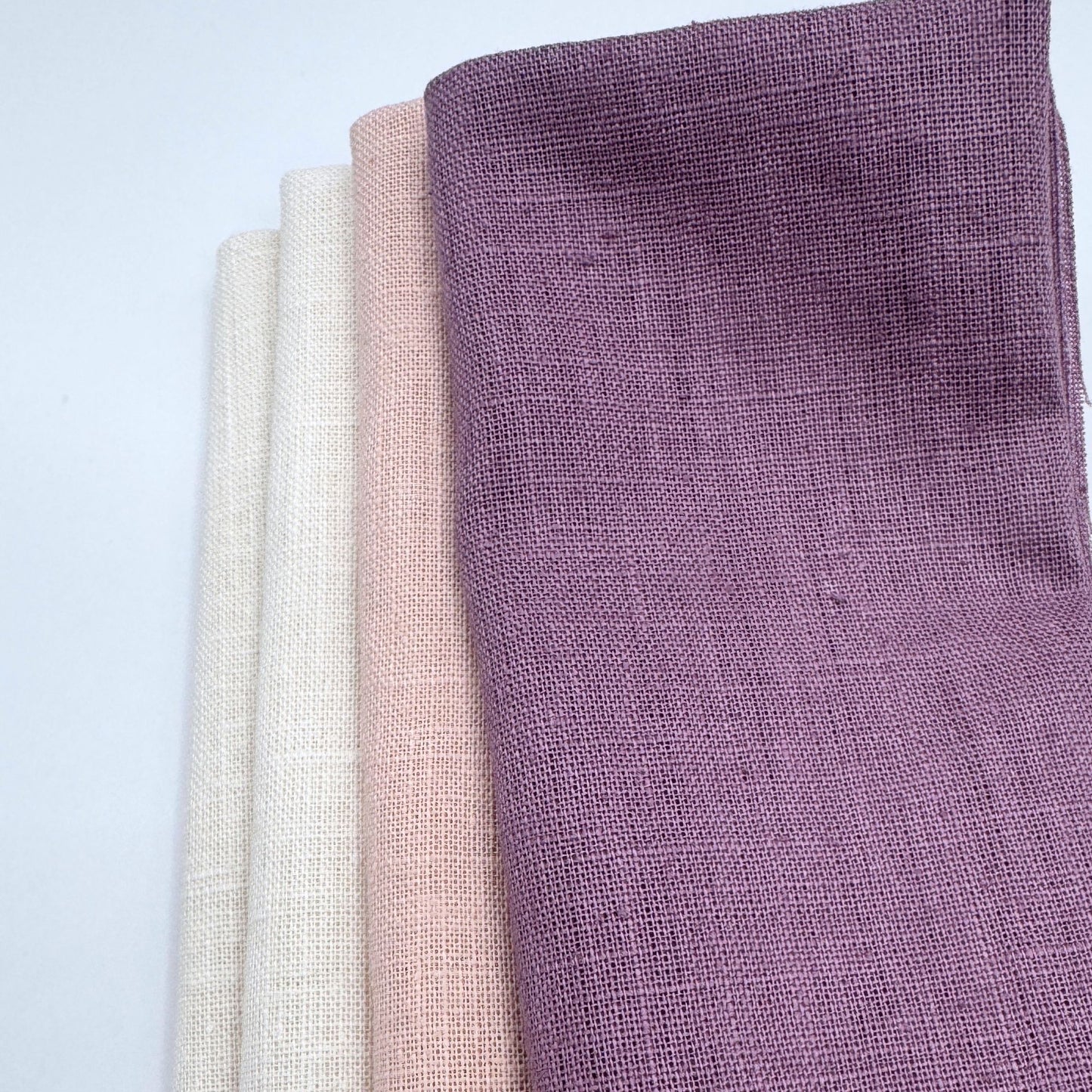 Stoff Paket zum Sticken, Leinen/Baumwollle, "Mauve/Puderrosa/Cremeweiß"