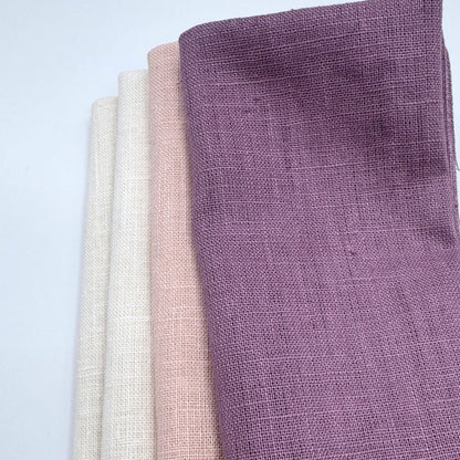 Stoff Paket zum Sticken, Leinen/Baumwollle, "Mauve/Puderrosa/Cremeweiß"