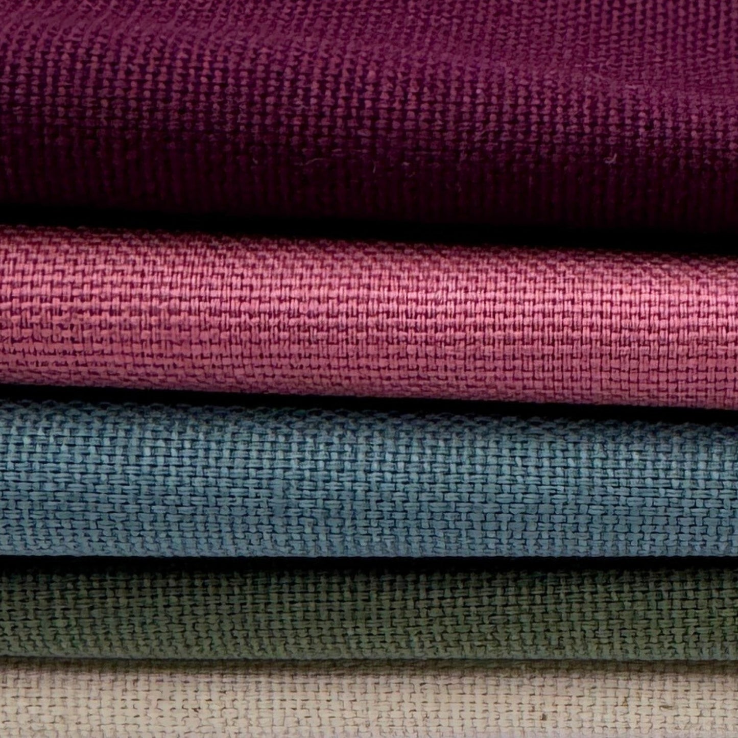 Stoff zum Sticken, Stoffpaket "Natur/Aubergine/Rosenholz"