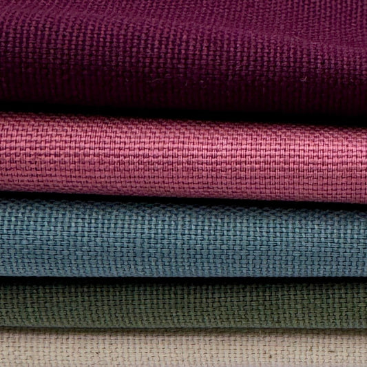 Stoff zum Sticken, Stoffpaket "Natur/Aubergine/Rosenholz"