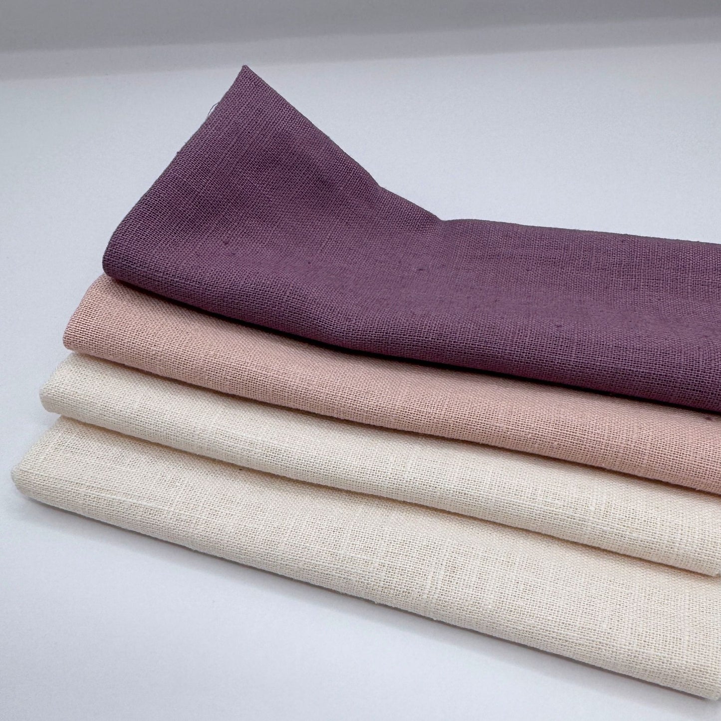 Stoff Paket zum Sticken, Leinen/Baumwollle, "Mauve/Puderrosa/Cremeweiß"
