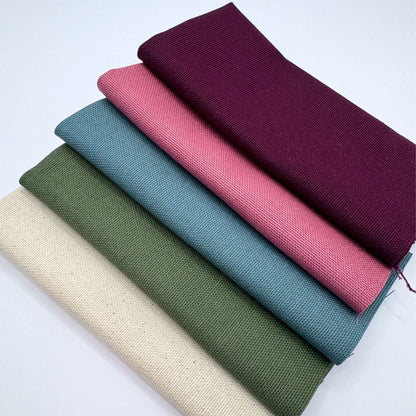 Stoff zum Sticken, Stoffpaket "Natur/Aubergine/Rosenholz"