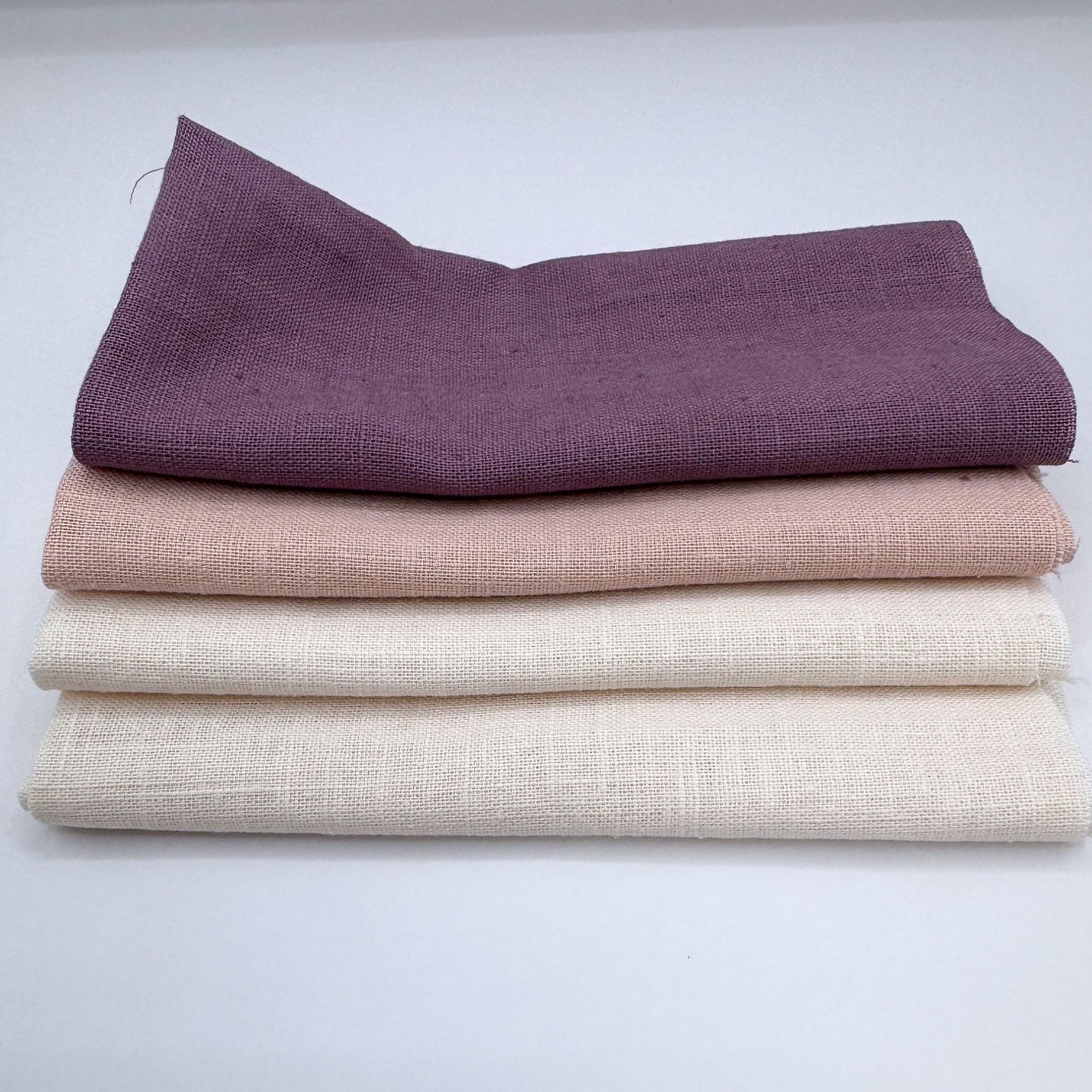 Stoff Paket zum Sticken, Leinen/Baumwollle, "Mauve/Puderrosa/Cremeweiß"