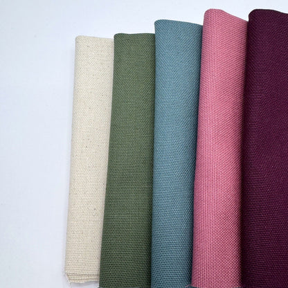 Stoff zum Sticken, Stoffpaket "Natur/Aubergine/Rosenholz"