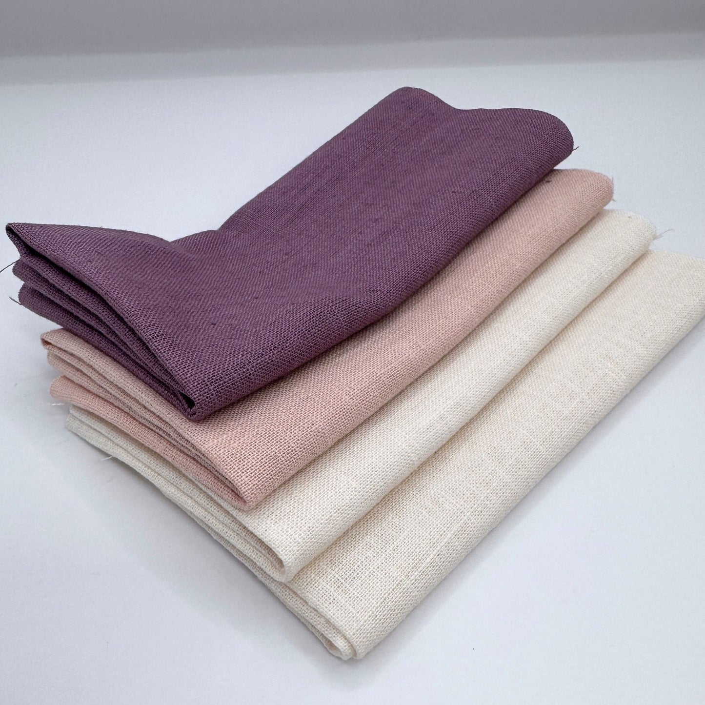 Stoff Paket zum Sticken, Leinen/Baumwollle, "Mauve/Puderrosa/Cremeweiß"